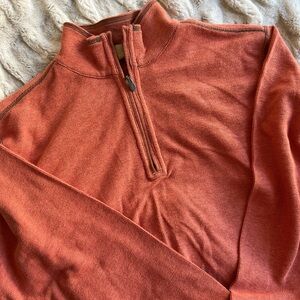 Men’s Half-Zip Sweater - Rust Orange